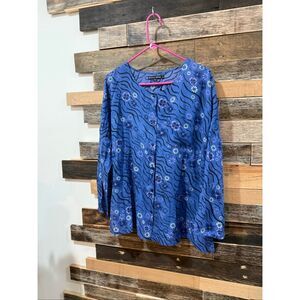 Gudrun Sjoden oversized boho lagenlook top blouse size XL